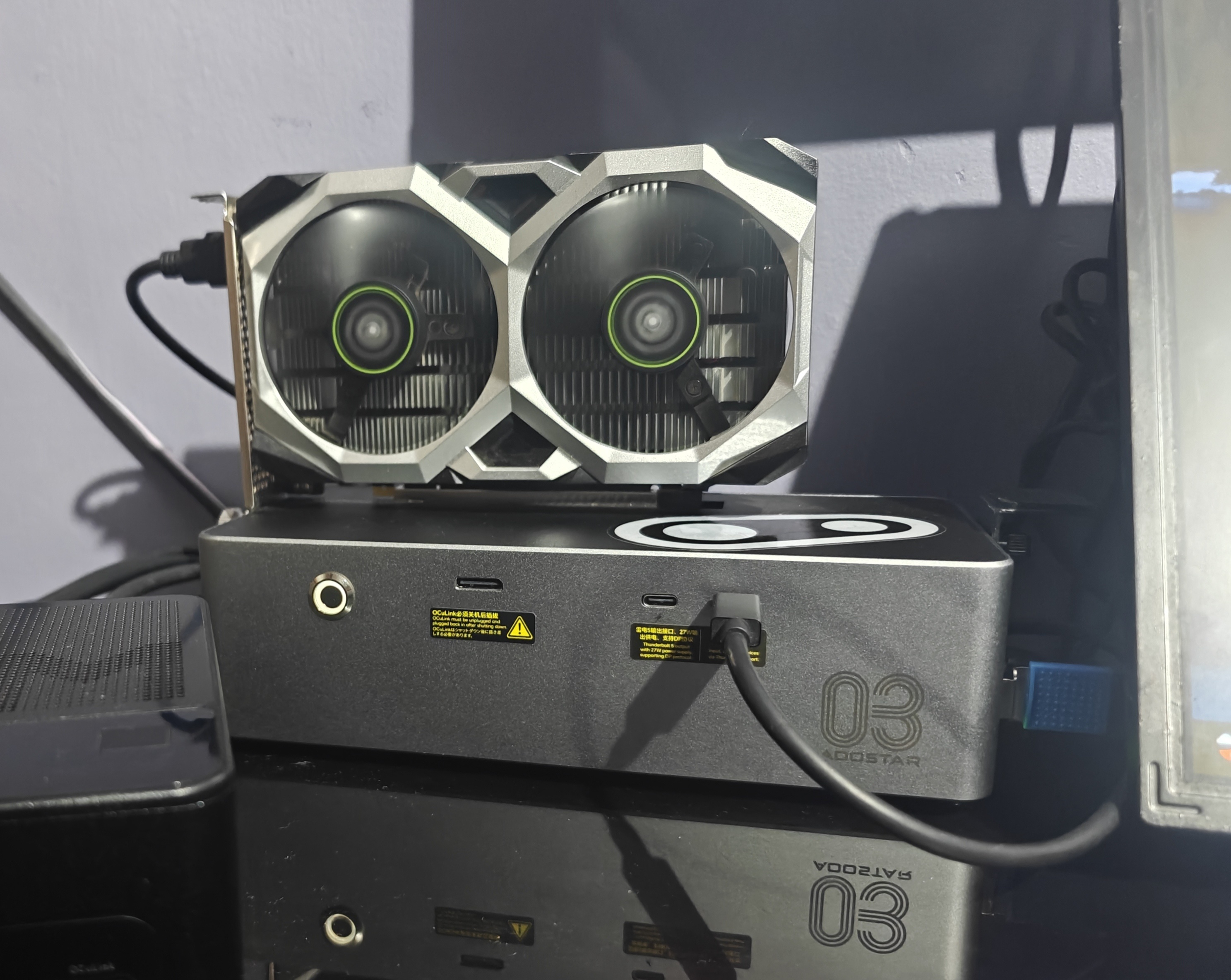 MSI GTX 1630 mounted on the AOOSTAR AG03 dock