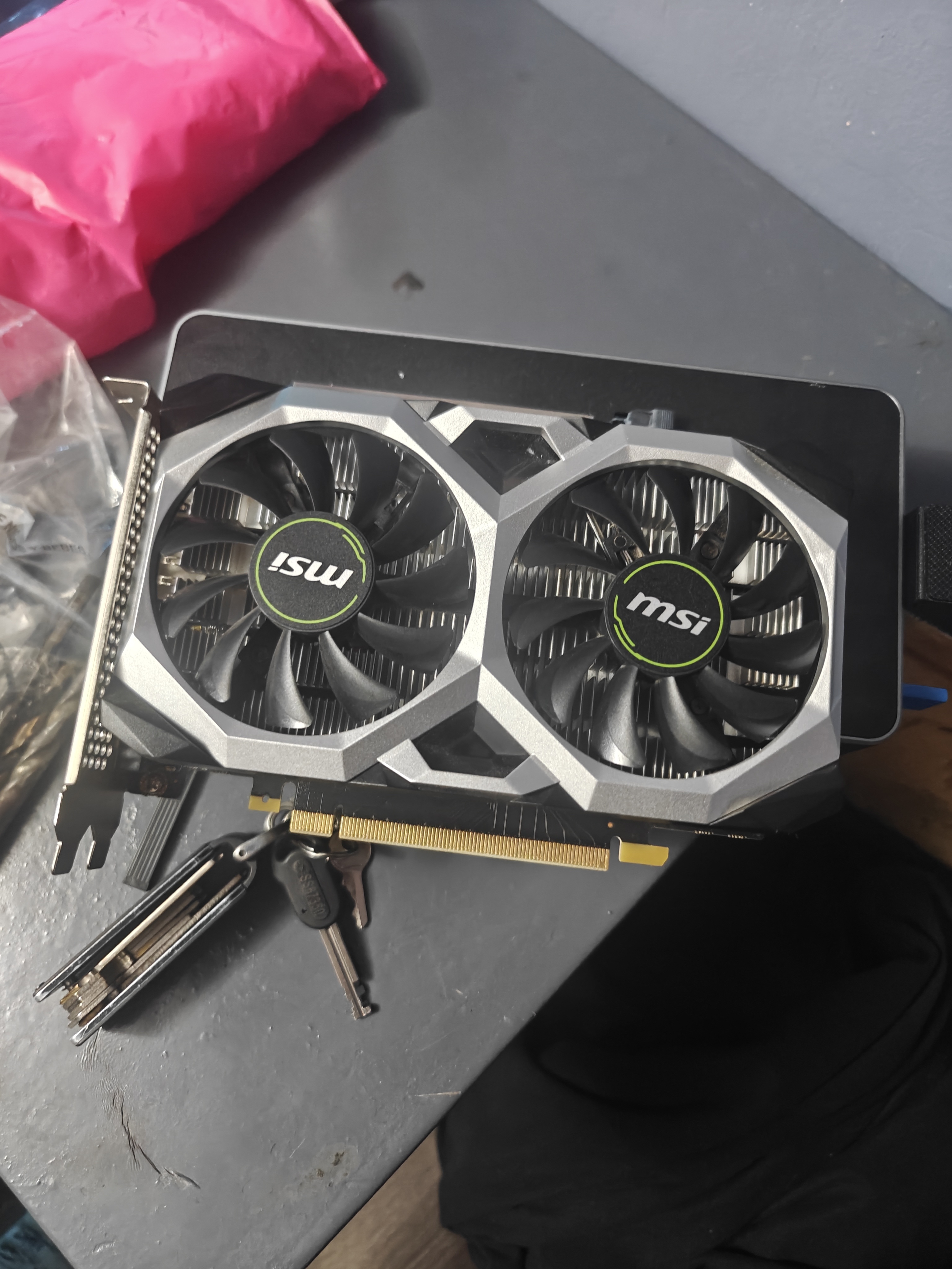 MSI GeForce GTX 1630 card on the desk